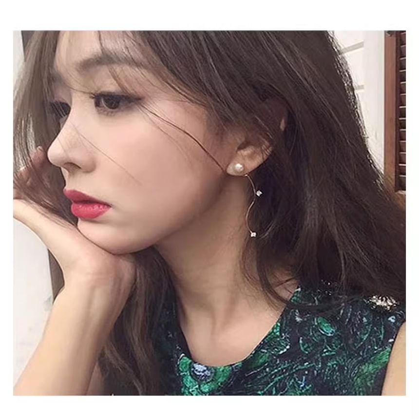 Pearl Earring / Designs) Rhinestone (Various Dangle Ear Alloy Faux Cuff