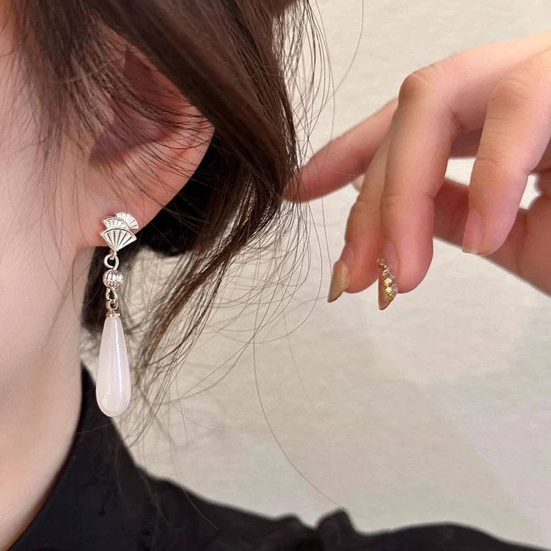 Designs) Gemstone Faux Fan (Various Cuff Earring Alloy Ear Drop / Rhinestone