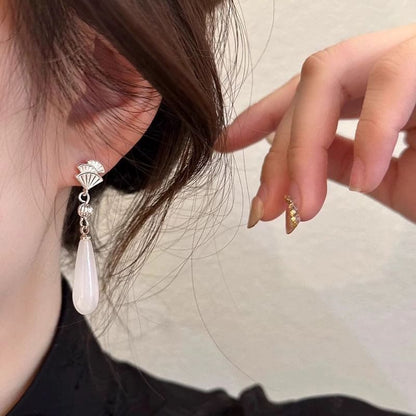 Designs) Gemstone Faux Fan (Various Cuff Earring Alloy Ear Drop / Rhinestone