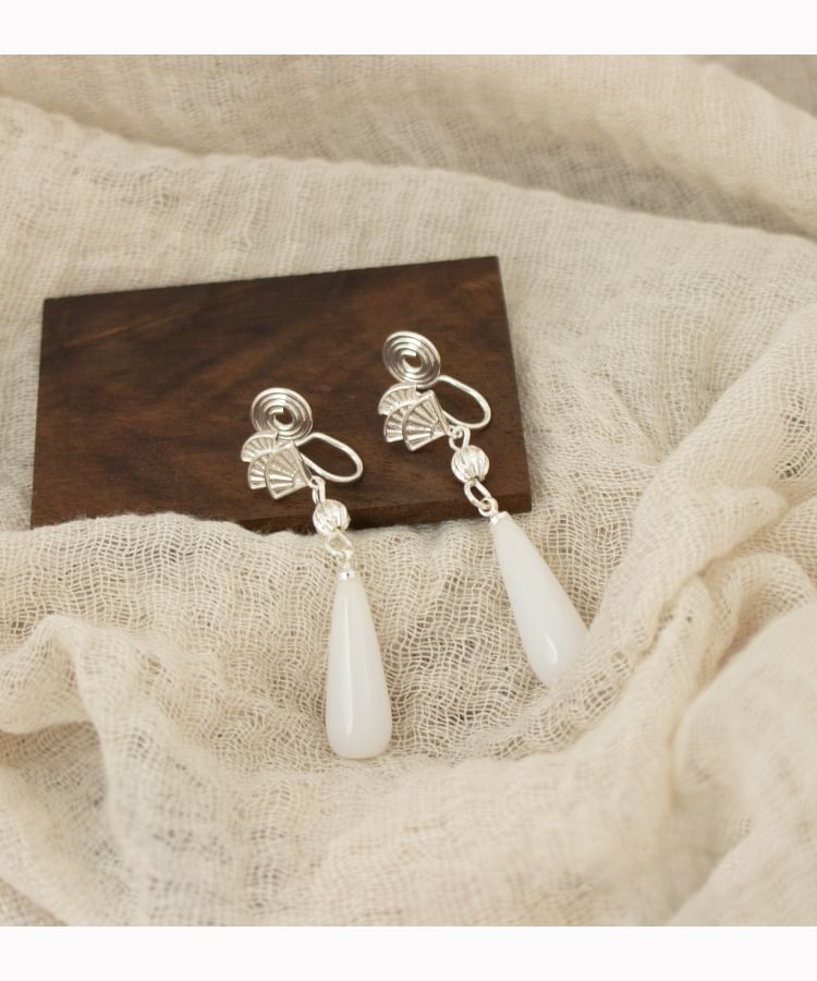 Designs) Gemstone Faux Fan (Various Cuff Earring Alloy Ear Drop / Rhinestone