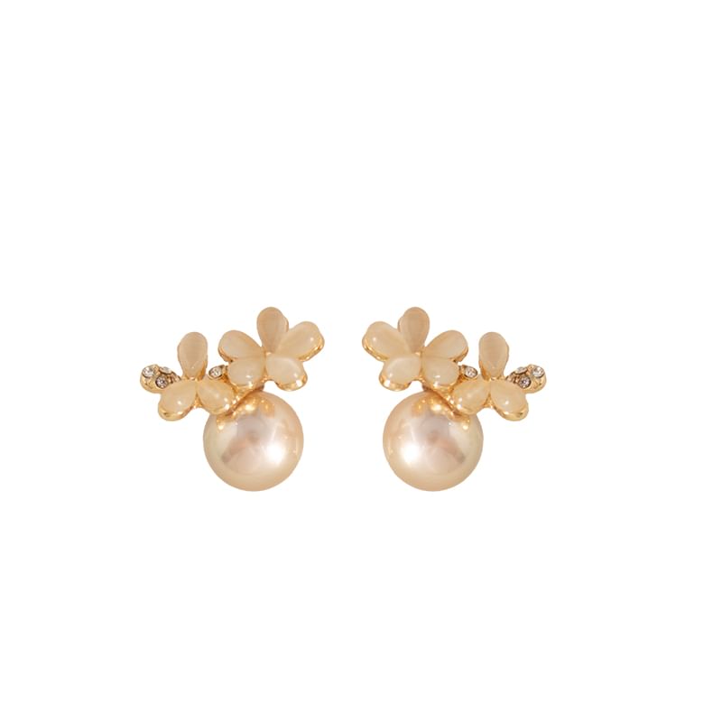 Alloy (Various Designs) Pearl Cat Stud Cuff Stone Eye Earring Faux / Ear Floral