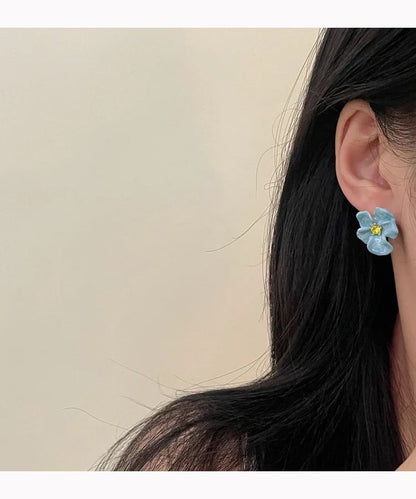 Cuff Earring Floral / Alloy Glaze Stud Ear