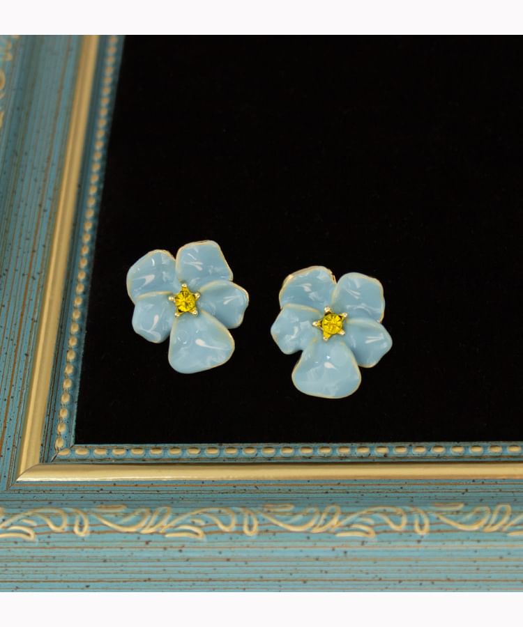 Cuff Earring Floral / Alloy Glaze Stud Ear