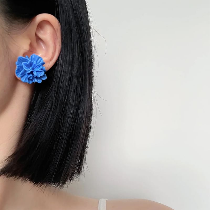 Floral Alloy Stud Cuff Earring / Ear