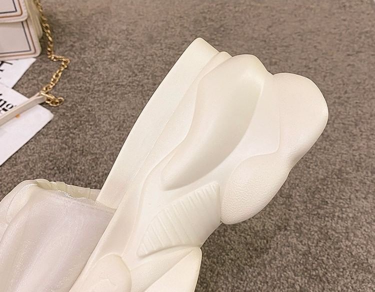 Plain Slide Ruched Sandals Platform