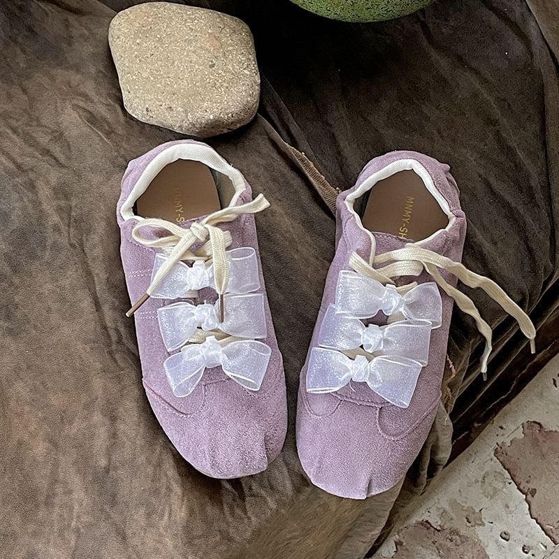 Leather Sneakers Faux Plain Lace-Up