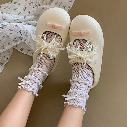 Leather Beaded Faux Sandals