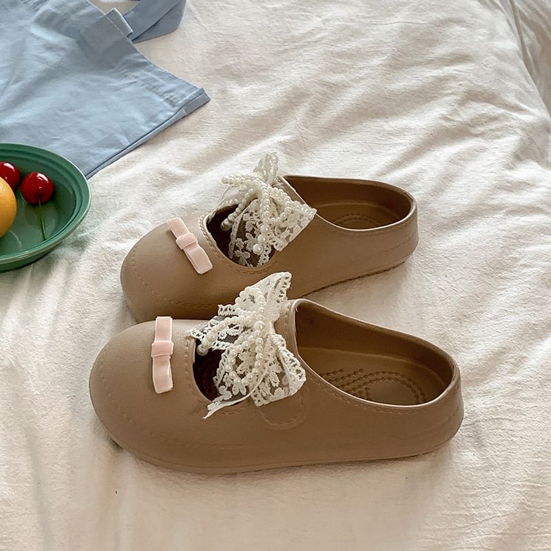 Leather Beaded Faux Sandals