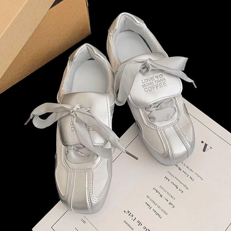 Balletcore Sneakers Ribbon Lettering