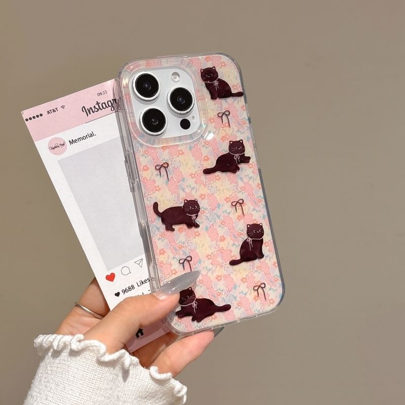 Floral Case / Strap Phone Set Cat