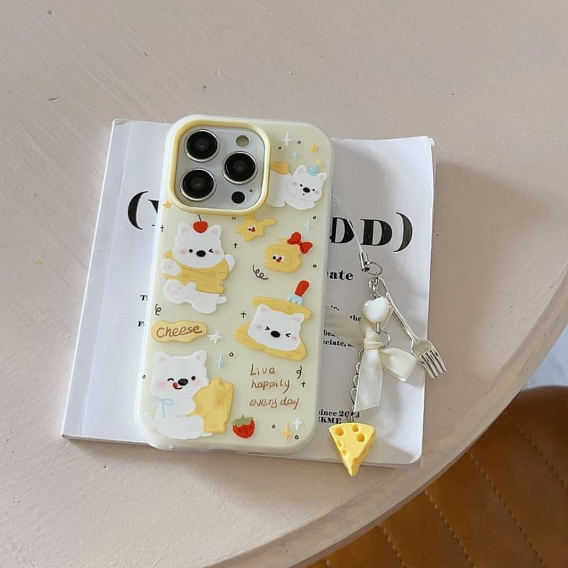 Cheese Case Phone / Dog Set Charm
