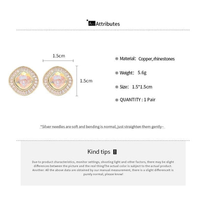 Rhinestone Earring Stud Alloy