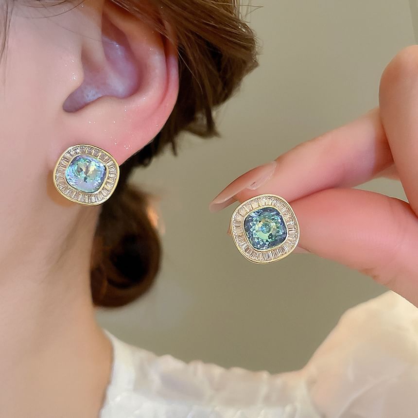 Rhinestone Earring Stud Alloy