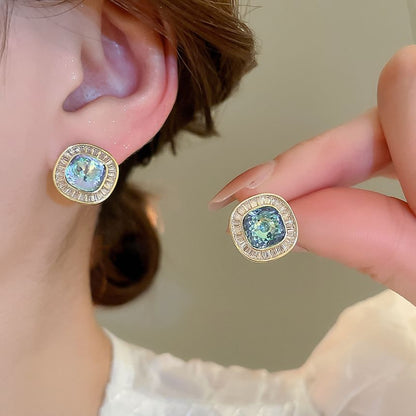 Rhinestone Earring Stud Alloy