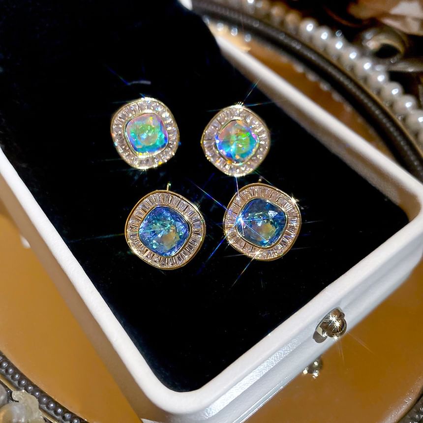 Rhinestone Earring Stud Alloy