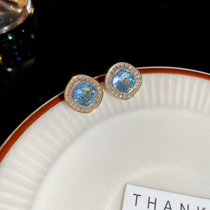 Rhinestone Earring Stud Alloy