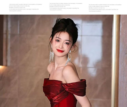 Gown Evening Ruched Maternity Off-Shoulder Glitter A-Line Short-Sleeve