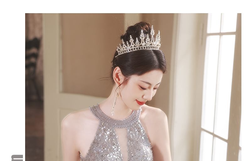 Evening Gown Neck A-Line Cutout Halter Sequin