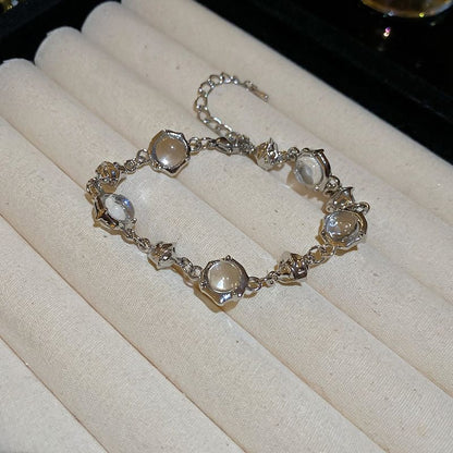 Bracelet / Alloy Choker Glass Bead Station