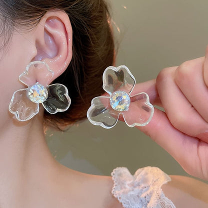 Designs) Floral Rhinestone (Various Acrylic Earring Statement