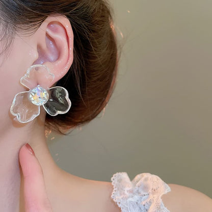 Designs) Floral Rhinestone (Various Acrylic Earring Statement
