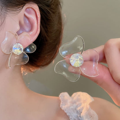 Designs) Floral Rhinestone (Various Acrylic Earring Statement