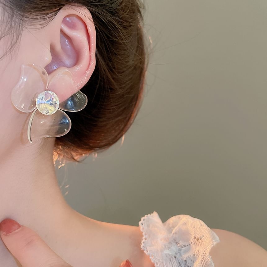 Designs) Floral Rhinestone (Various Acrylic Earring Statement