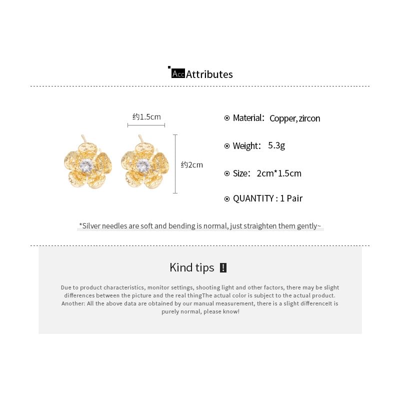 Earring Rhinestone Alloy Floral Statement