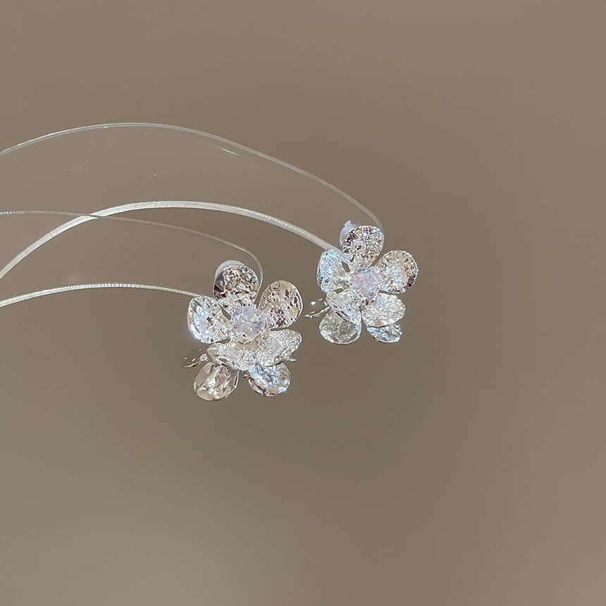 Earring Rhinestone Alloy Floral Statement