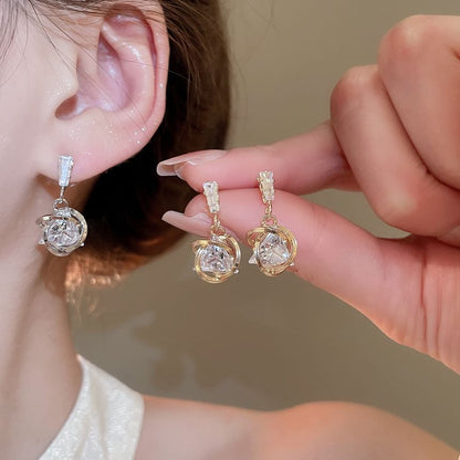 Earring Drop Alloy Rhinestone
