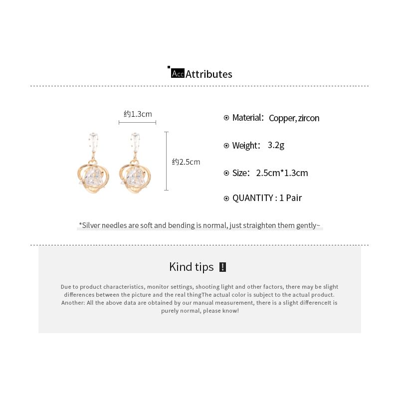 Earring Drop Alloy Rhinestone
