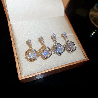 Earring Drop Alloy Rhinestone