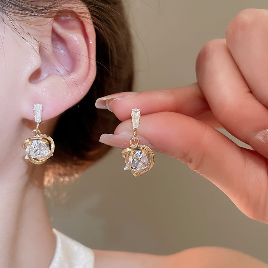Earring Drop Alloy Rhinestone