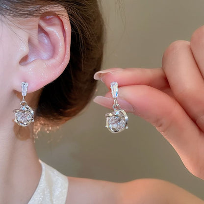 Earring Drop Alloy Rhinestone