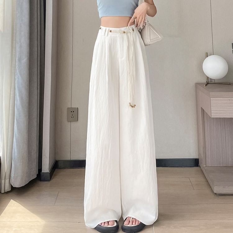 High Plain Leg Wide Pants Waist Designs) (Various