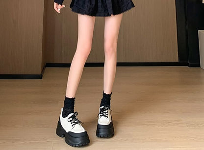 High Waist A-Line Lace Skirt Plain Mini Trim