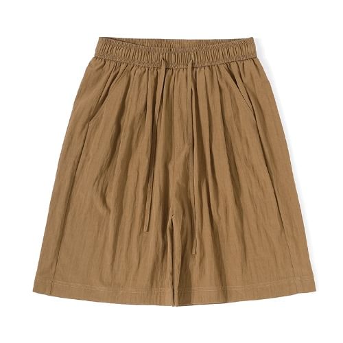 Plain Waist Shorts Drawstring
