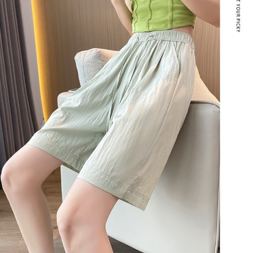 Plain Waist Shorts Drawstring