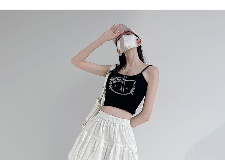 A-Line Bubble Hem Waist Bow Mini Elastic Skirt Plain