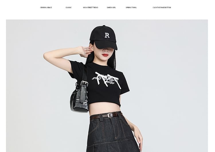 Denim Skort Trim Lace Waist Pleated High