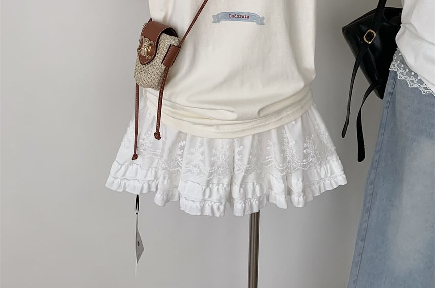 Neck Cartoon Print Short-Sleeve Crew Tee