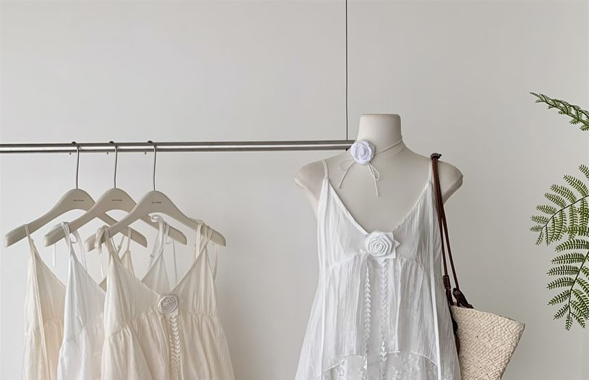 Dress Strap Spaghetti A-Line Lace Maxi V-Neck