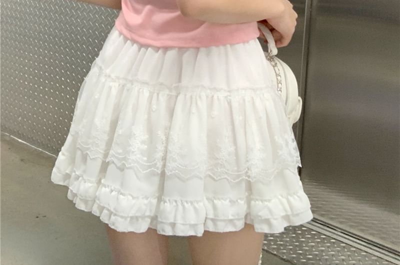 Print Crop Short-Sleeve Tee Crewneck Rabbit