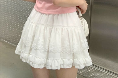 Print Crop Short-Sleeve Tee Crewneck Rabbit