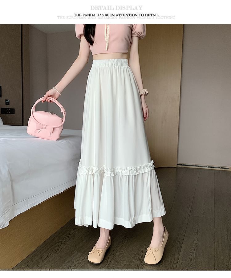 Waist Skirt Maxi High Plain A-Line