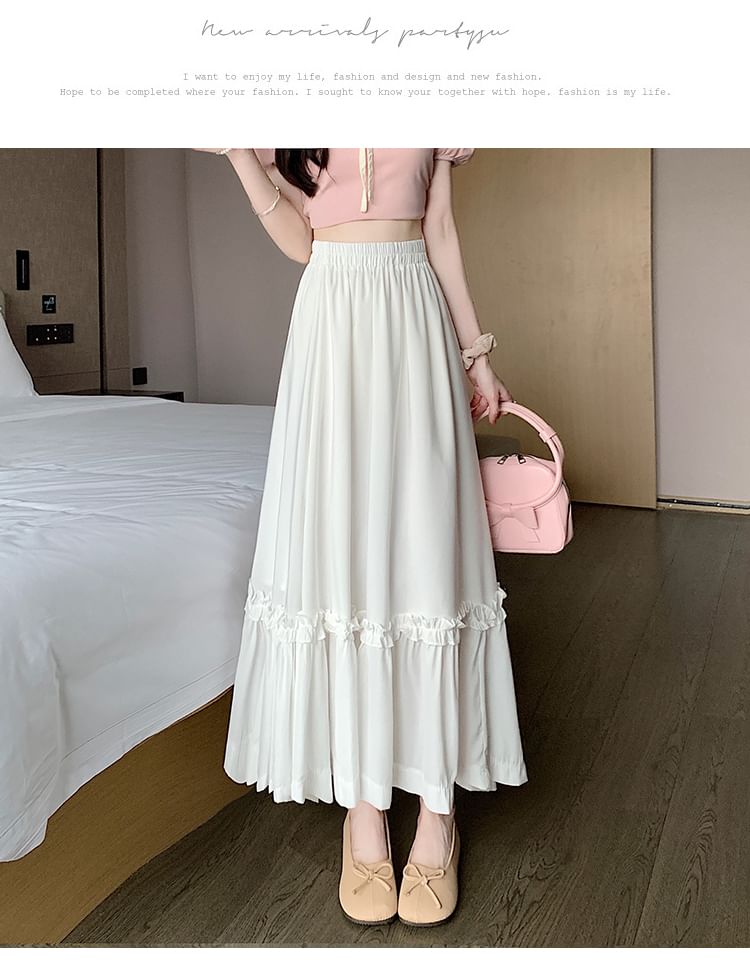 Waist Skirt Maxi High Plain A-Line