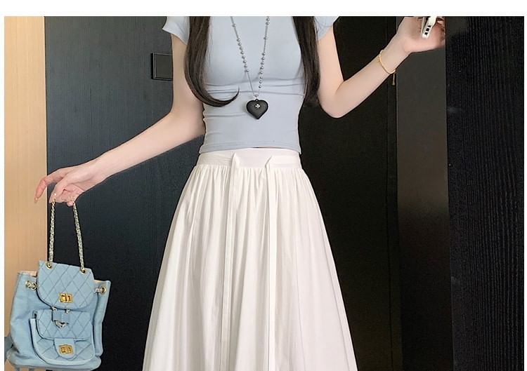 High A-Line Skirt Panel Maxi Rise Lace