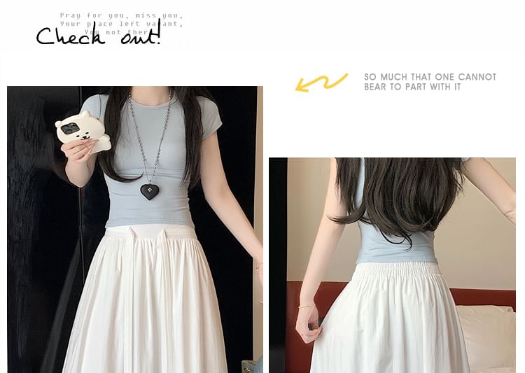 High A-Line Skirt Panel Maxi Rise Lace