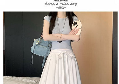 High A-Line Skirt Panel Maxi Rise Lace