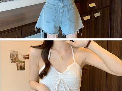 V-Neck Camisole Crop Top Lace